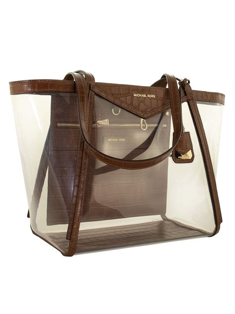 Whitney Large Clear and Leather Tote Bag 